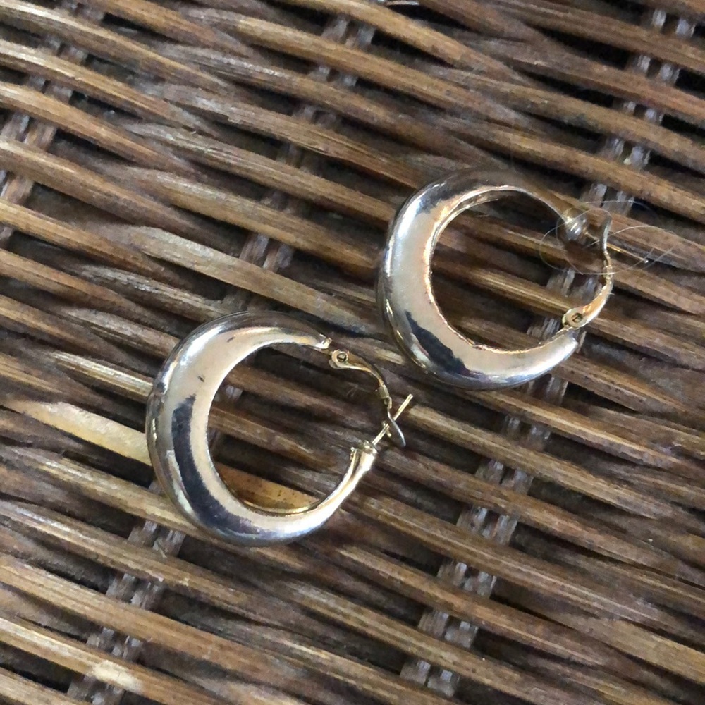 2-tone hoop earrings